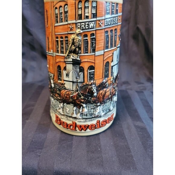 BUDWEISER NATIONAL HISTORICAL LANDMARK SERIES A BEER STEIN ST. LOUIS BREW HOUSE - Picture 2 of 12